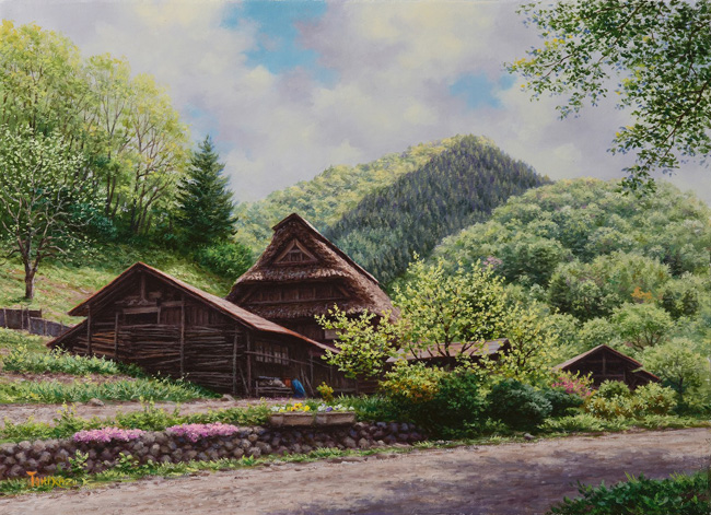 金子東日和 一枚の繪【遅春山峡（福島県下郷町）】油彩