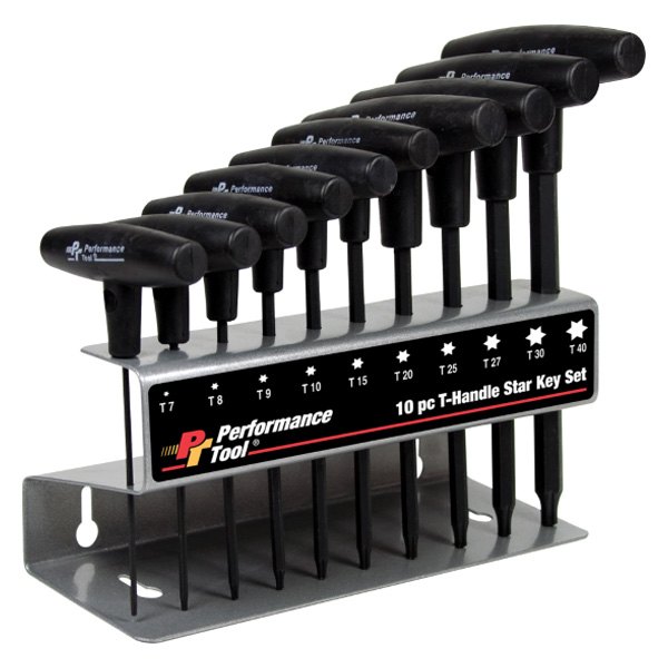 Performance Tool® W80276 - 10-Piece T7 to T40 Dipped T-Handle Torx