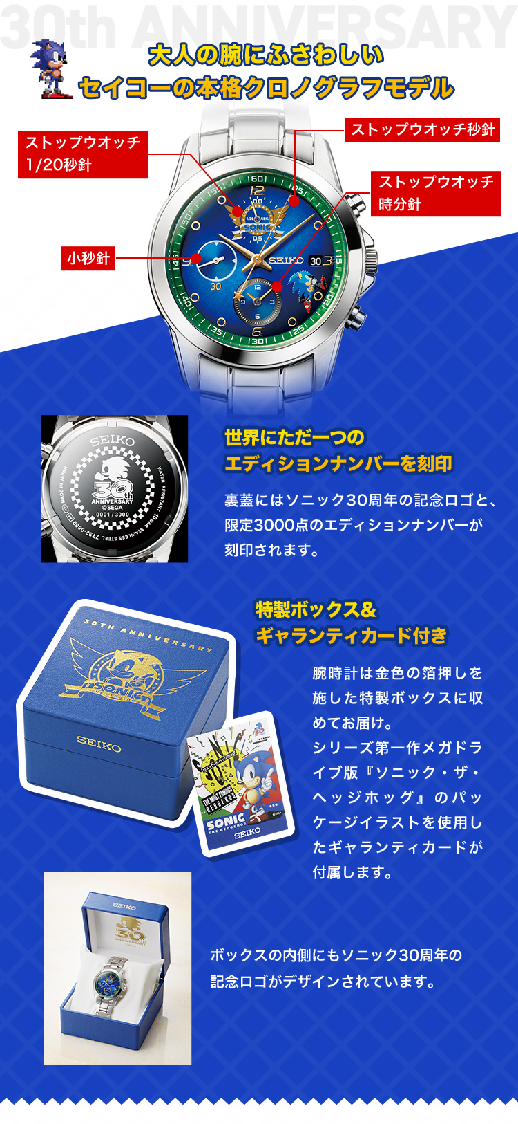 ソニック・ザ・ヘッジホッグ 30周年記念ウオッチ／プレミアム