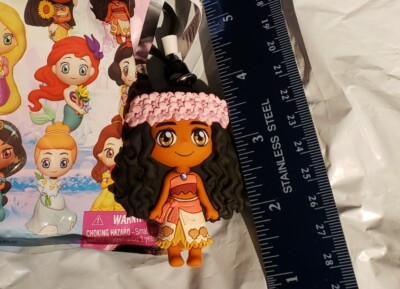 Disney Princess MOANA With Pink FLOWERS Figural Bag Clip Hair Head