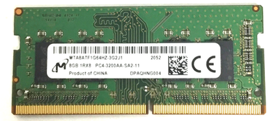 Micron 8GB 1Rx8 PC4-3200AA-SA2-11 Laptop Memory MTA8ATF1G64HZ
