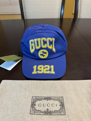 GUCCI ブルー GGパターン キャップ GG nylon baseball hat in blue