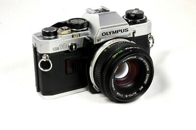 Olympus OM-10 Chrome Manual Camera + Olympus 50mm f/1.8 OM Lens