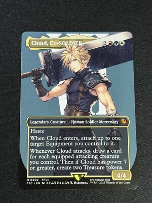 Cloud, Ex-SOLDIER Borderless MTG Final Fantasy Commander Unplayed