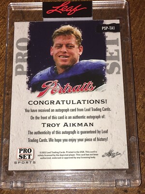 TROY AIKMAN 2022 Leaf Pro Set Sports Black AUTOGRAPH #1/1 DALLAS