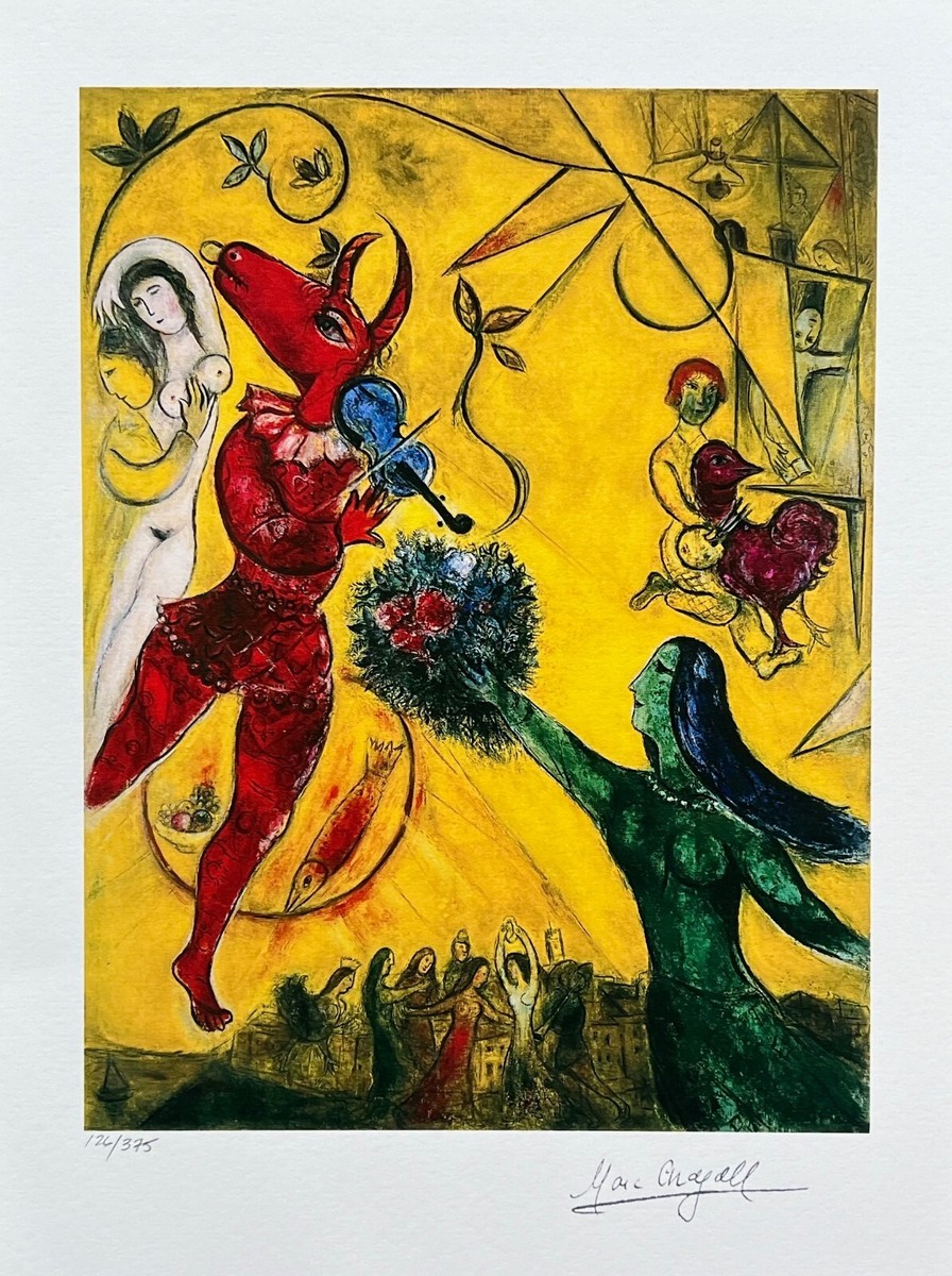 子犬様専用 Marc Chagall 抽象画 金色フレーム 子犬 Marc Chagall 抽象