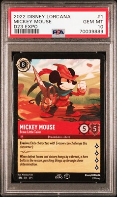 Disney Lorcana Mickey Mouse Brave Little Tailor D23 Expo PSA 10