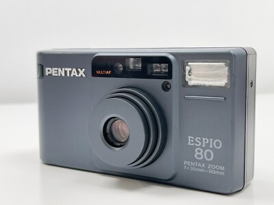 PENTAX ESPIO 80 ZOOM 35mm Film Camera Blue Gray tested from Japan