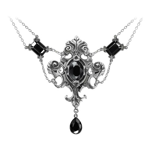 Alchemy Gothic Black Rosifix Cross Pendant Red Heart Black Roses