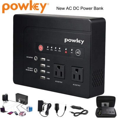 Powkey Portable Power Station 200W AC DC 146Wh Lithium Battery