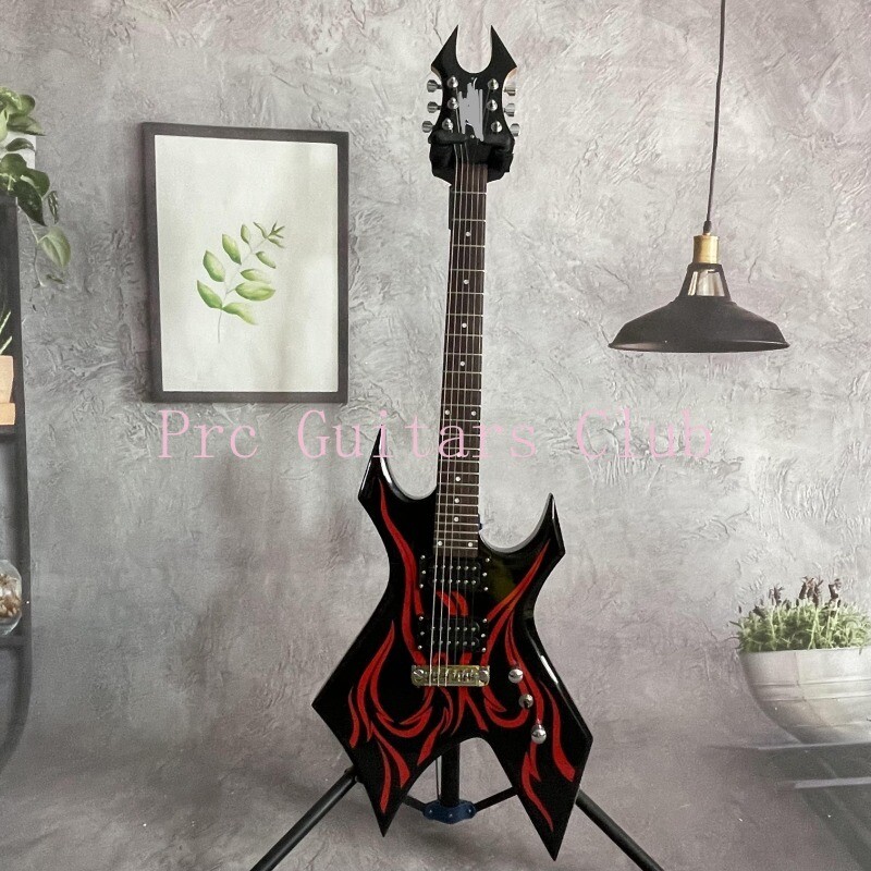 Factory BC Warlock Extreme Electric Guitar Black&Red Stripes 2H