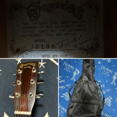 Acoustic Guitar Jagard JD180 Natural Japan Vintage with Soft Case