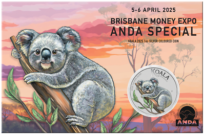 2025 ANDA BRISBANE Money Expo Koala 1oz $1 Silver Colored Coin