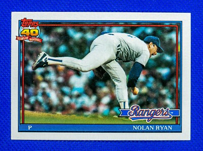 Nolan Ryan #1 (1991 Topps) 40 Years Baseball Card, Texas Rangers