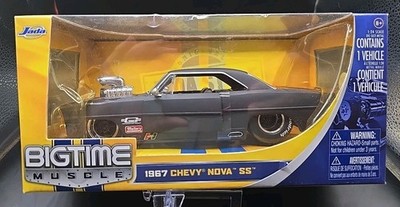 JADA BIGTIME MUSCLE 1967 CHEVY NOVA SS 1:24 Matt Black WITH BLOWER