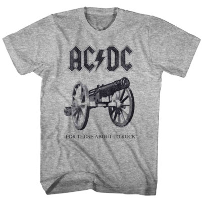 ACDC For Those About to Rock Cannon Men's T Shirt Rock Band Album