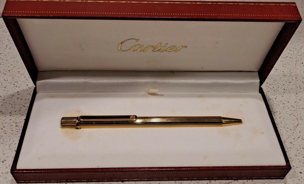 Must De Cartier 18k Gold Plated Trinity Pen ST150090 STYLO BILLE