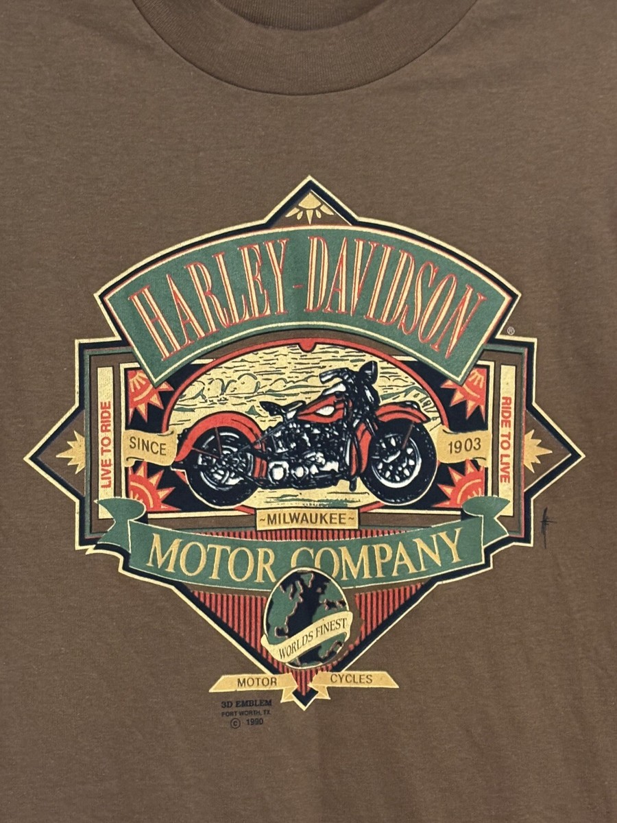 Vintage 1990 Harley Davidson Motorcycles 3D Emblem Fort Worth TX