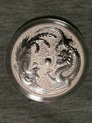 2017 ERROR VARIETY 1 OZ SILVER DRAGON & PHOENIX - PEARL OF WISDOM