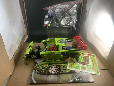 LEGO Racers Nitro Menace 8649 Green Race Car Incomplete w Manual