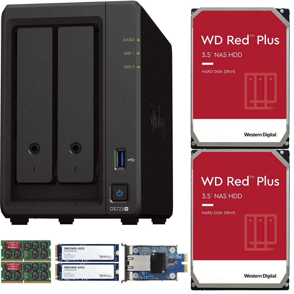 Synology NAS DS218j WD製HDD Red 2TB×2個附属