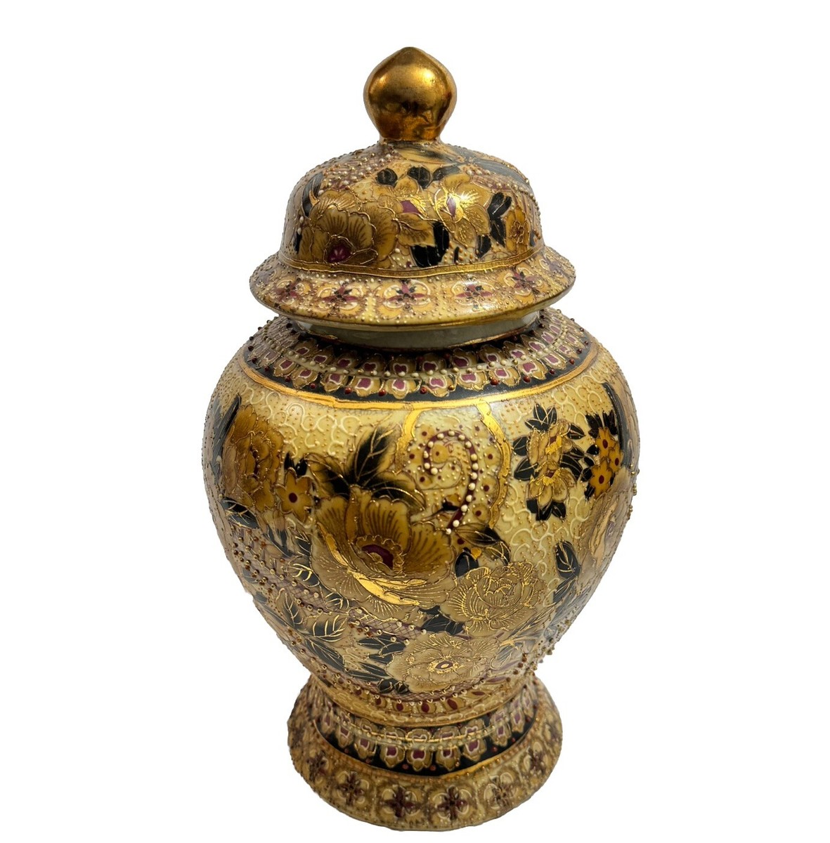 中国 黄釉 貼龍鳳凰文 六耳瓶 C R7669B 中国 黄釉 貼龍鳳凰文 六耳瓶 C