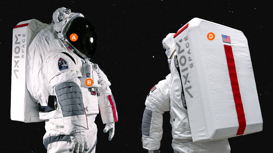 NASAの2026年月面着陸ミッションで使われる新しい宇宙服「AxEMU」の