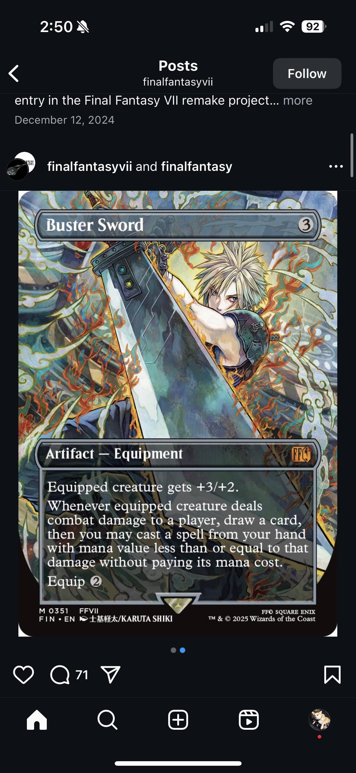 MTG バスターソード 英語版 ファイナルファンタジー MTG バスター