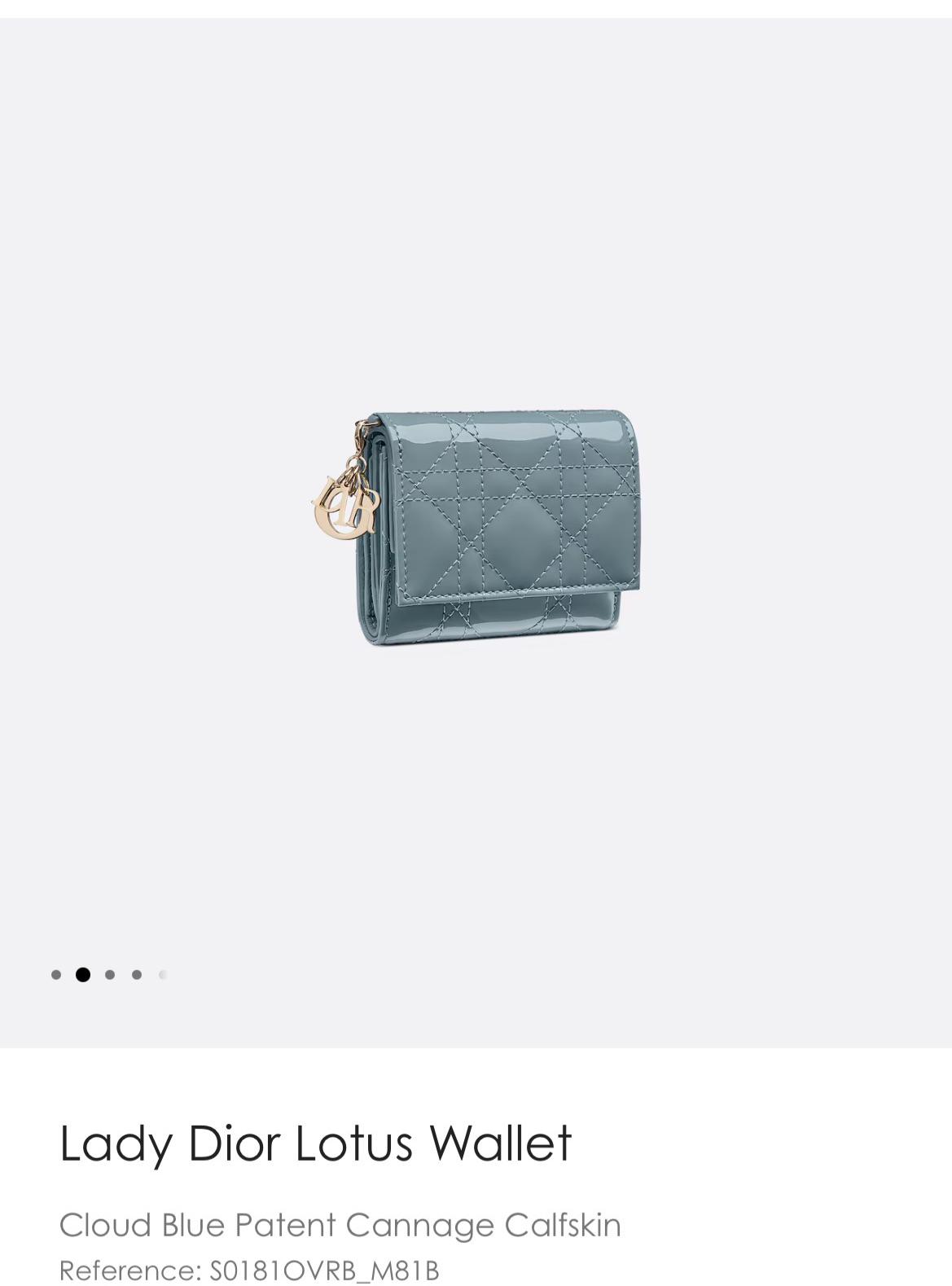 Lady Dior Lotus ウォレット ブルー Christian Dior Light Blue