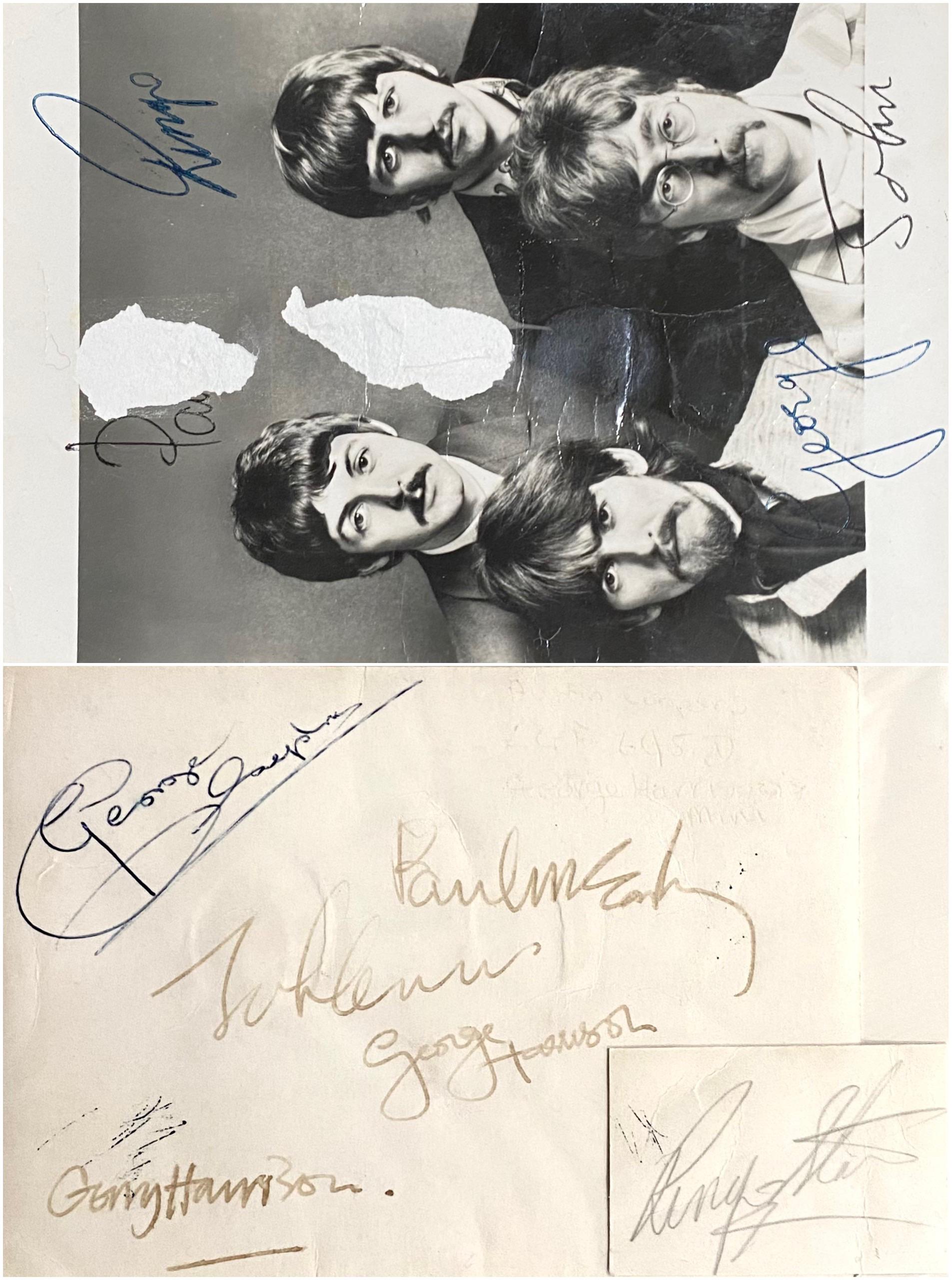 新しいビートルズのサイン入りセット、1967年にファンクラブカードの