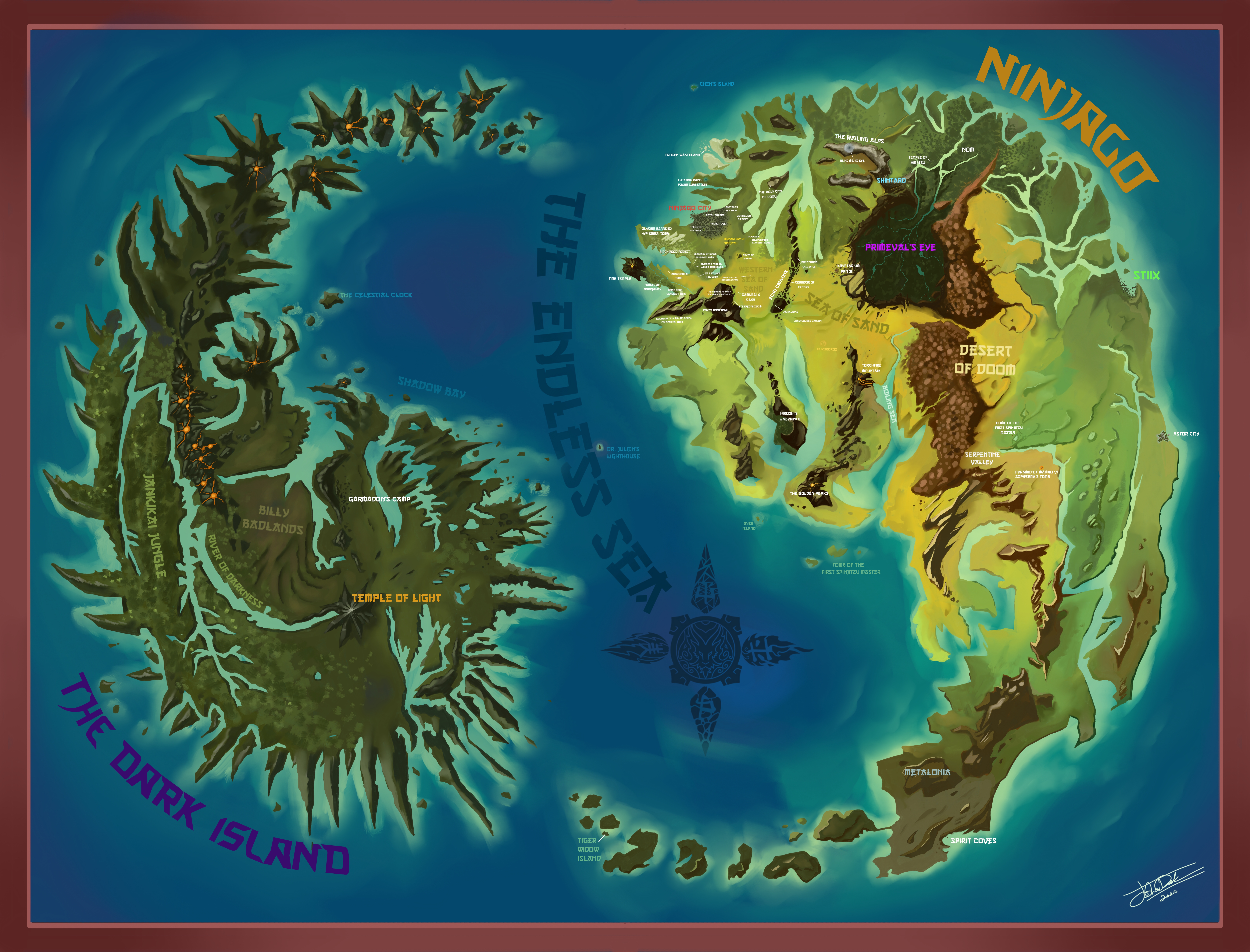 今のニンジャゴーの地図、シーズン13までほぼすべての場所を収録！ : r