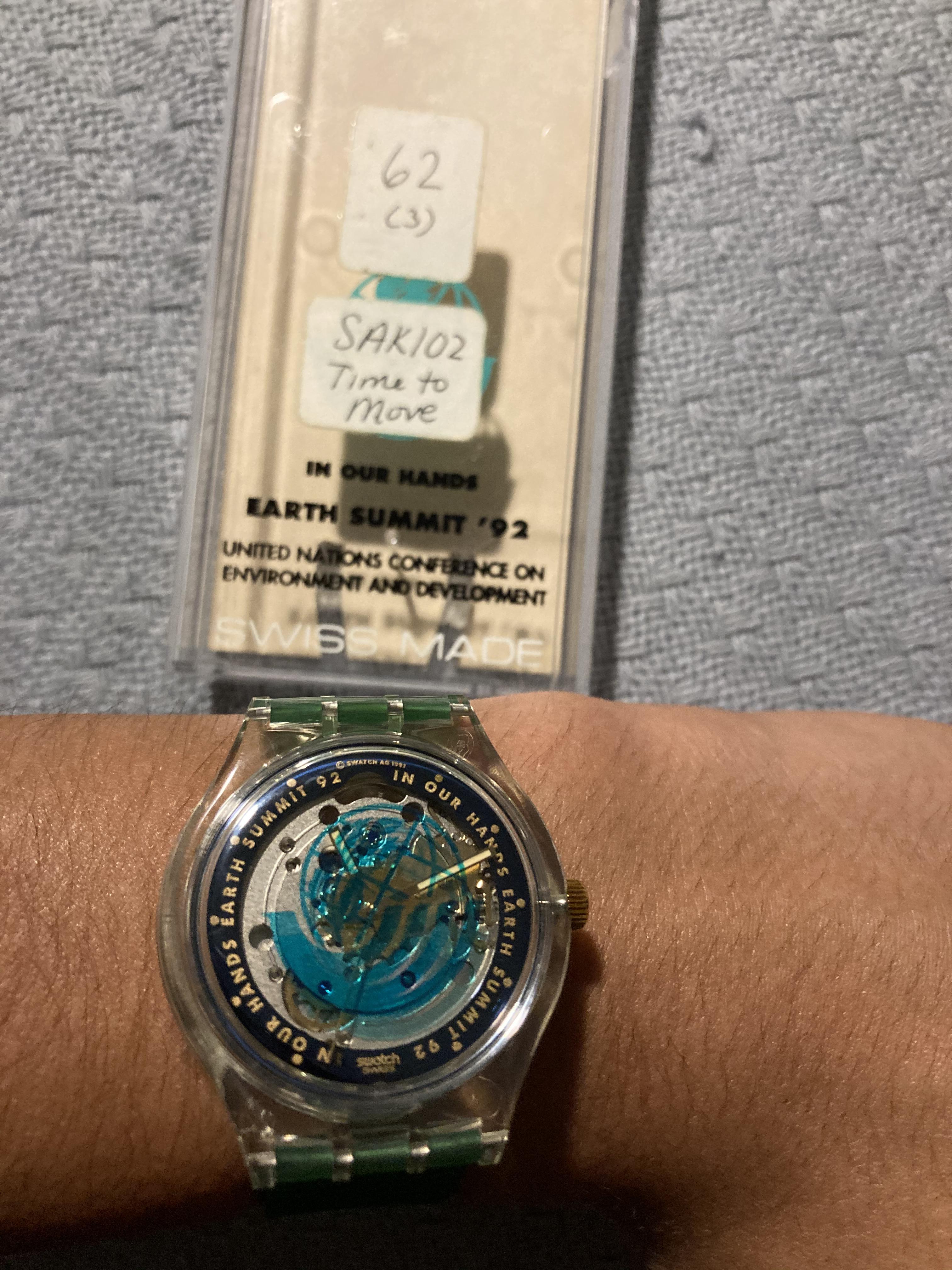 Swatch] Just received this 1992 Earth Summit Swatch as a gift and