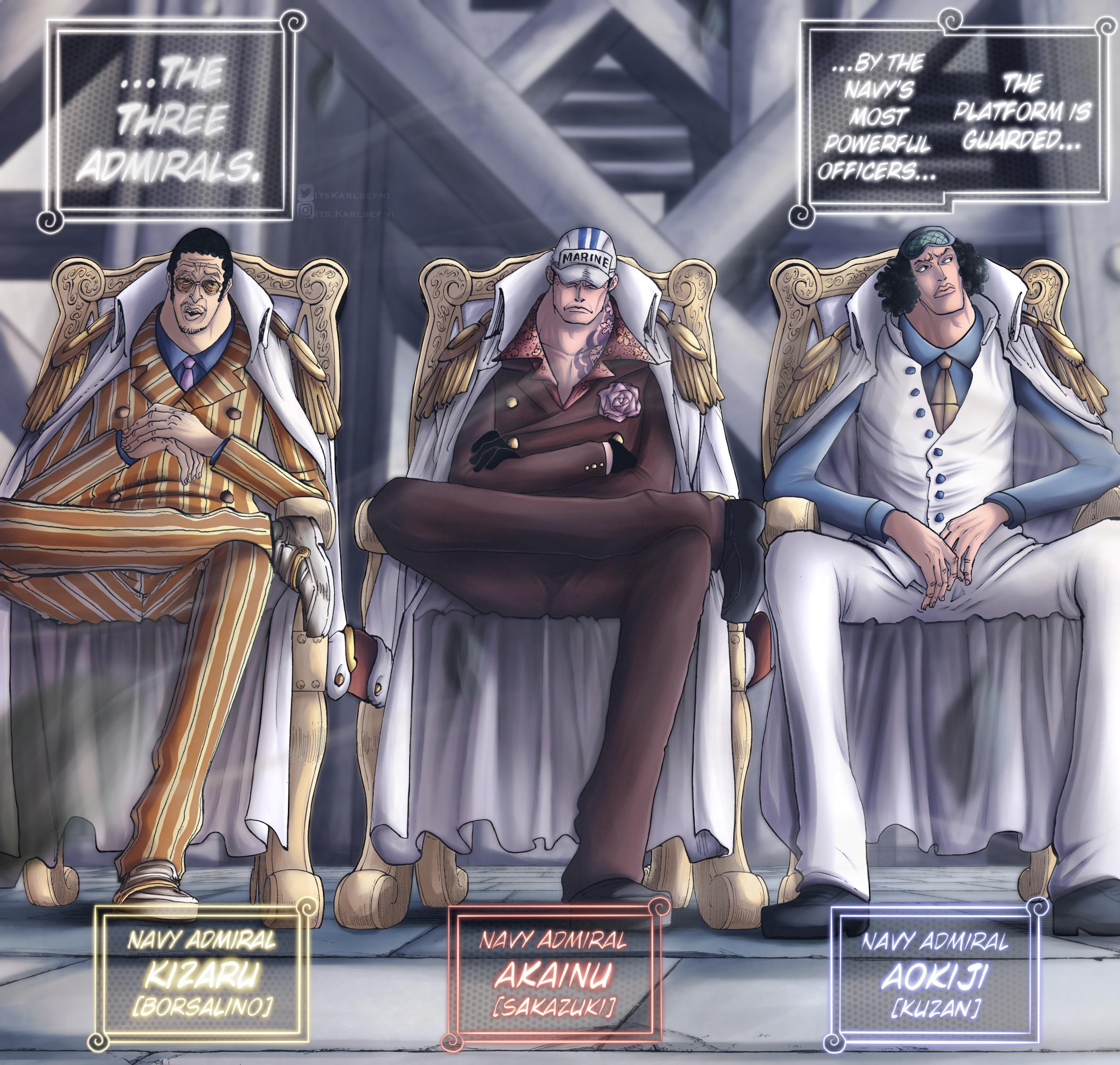 青雉、赤犬、黄猿のカラーリング [ワンピース漫画、第550話] : r/OnePiece