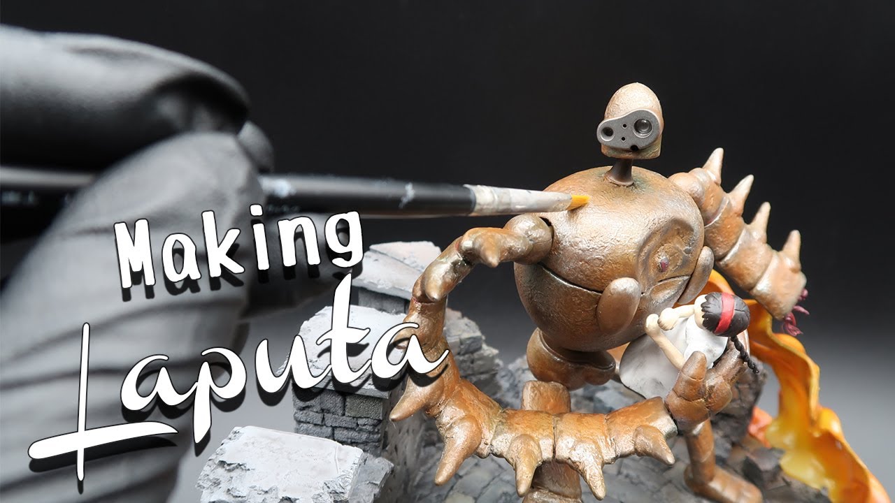 laputa/天空の城ラピュタよりロボット兵を使ったジオラマを作る - YouTube