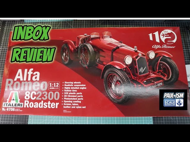 Italeri 1/12 Alfa Romeo 8C 2300 Roadster In Box Review 4708 - YouTube