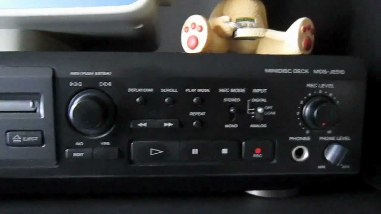 Sony MDS-JE510 Minidisc Deck MD Recorder HD - YouTube