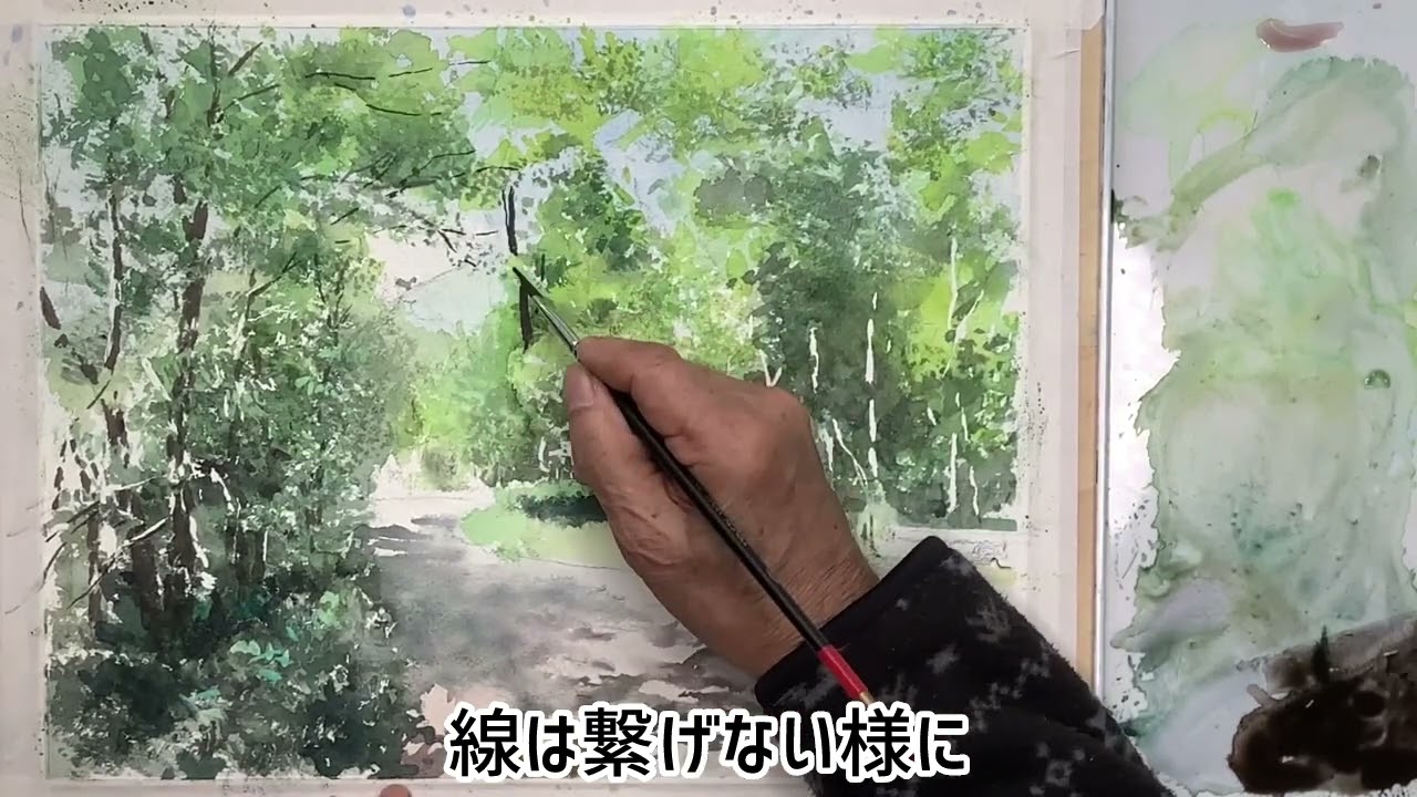 Transparent watercolor painting] Forest in Kamikochi on June 18