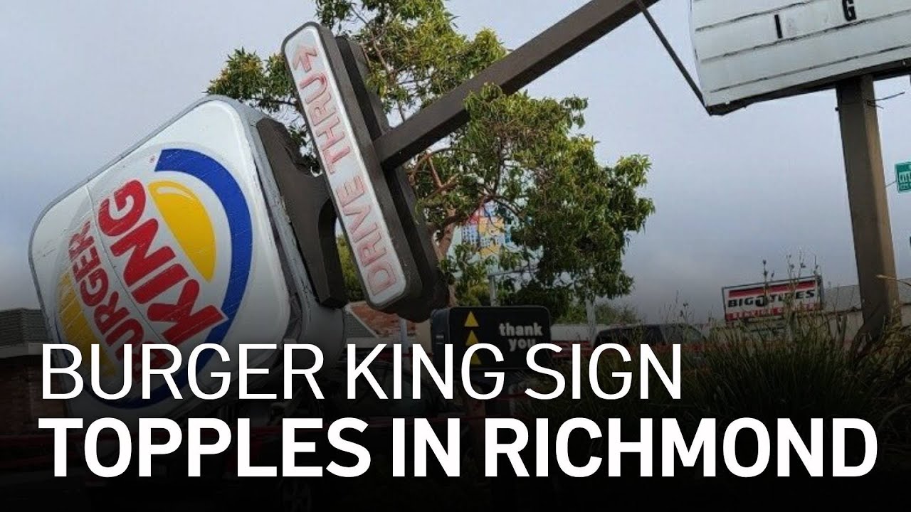 Burger King Sign Collapses, Crushes Car in Richmond - YouTube
