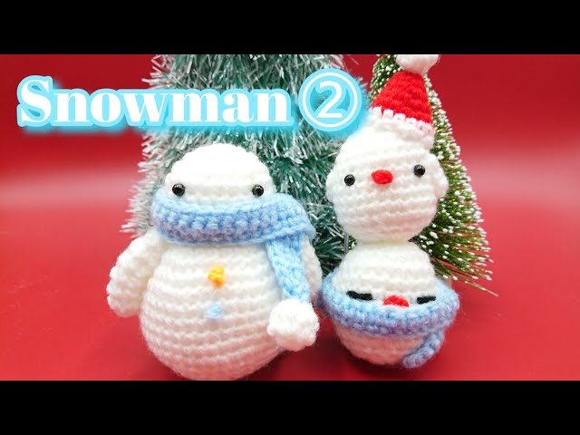 ゆきだるまの作り方②/あみぐるみ/クリスマス/かぎ針編み - YouTube