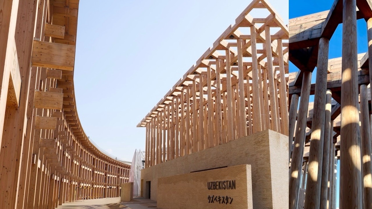 大阪•関西万博【木造パビリオン！ウズベキスタン館】286本の木材柱が