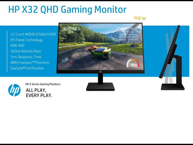 HP X32 QHD 165Hz IPS 31.5インチゲーミングモニター HP X32 QHD