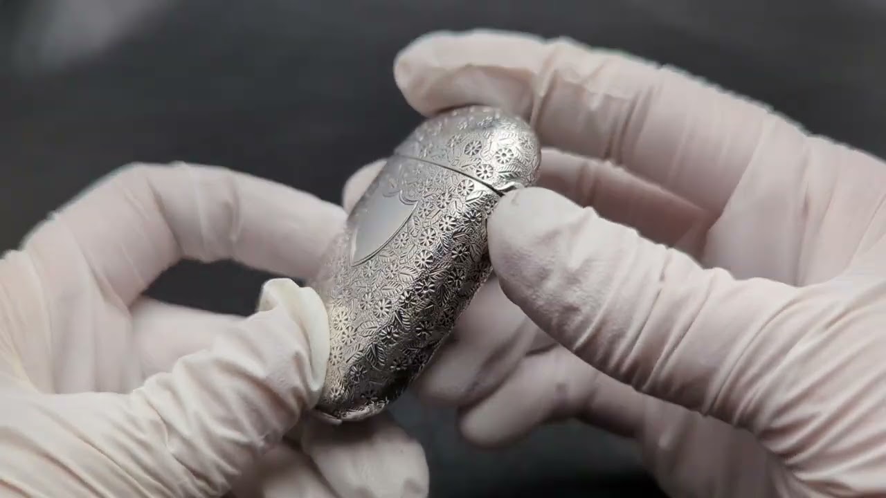 1876年 英国アンティーク 純銀製 ヴェスタケース 33g マッチケース