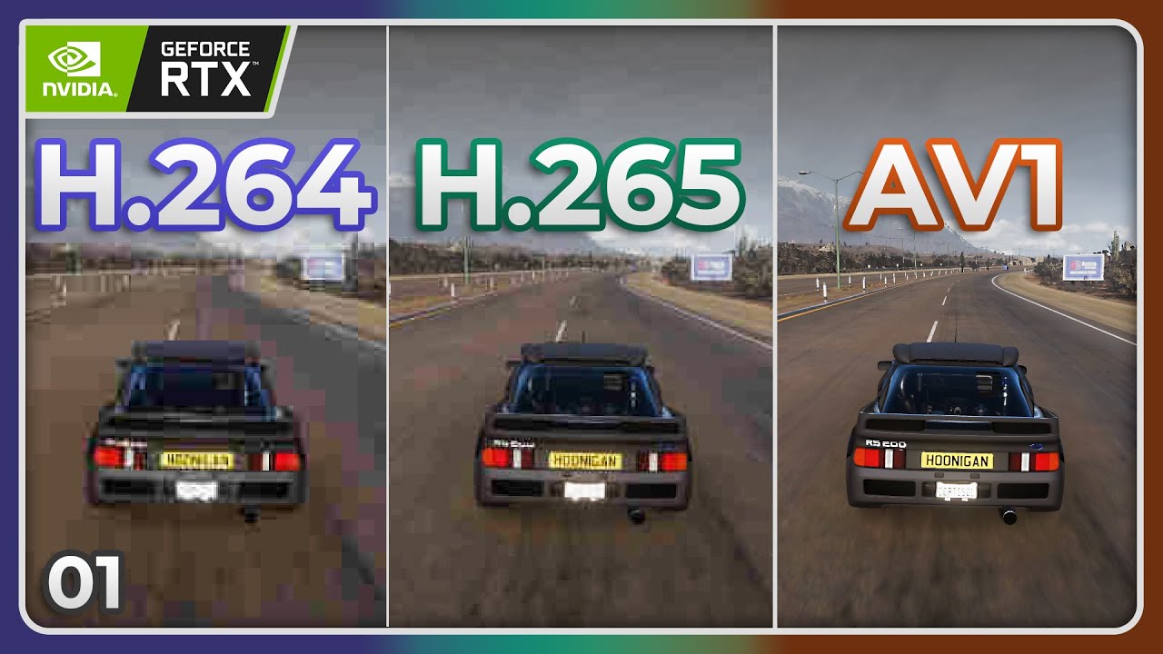 NVIDIA AV1 vs H.265 vs H.264 Quality Comparison | Multiple