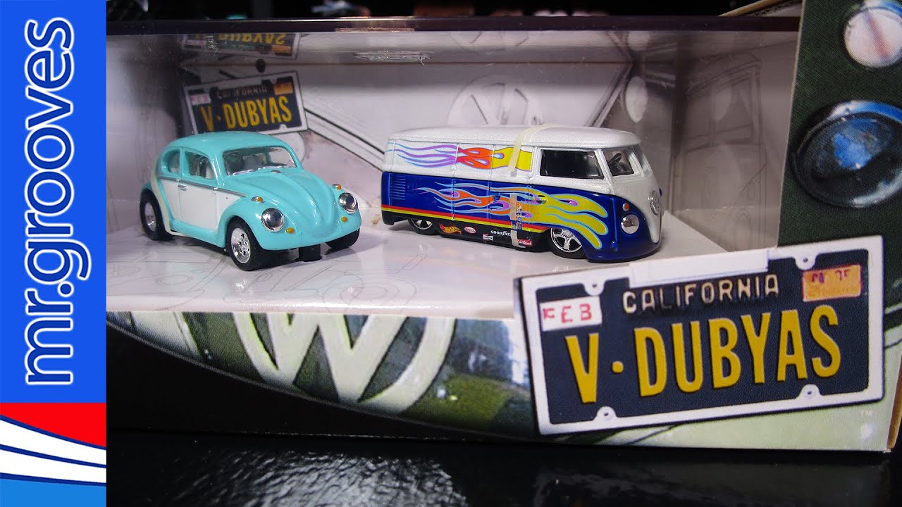 100% Hot Wheels V-Dubyas Volkswagen Panel Bus and Volkswagen Bug 2