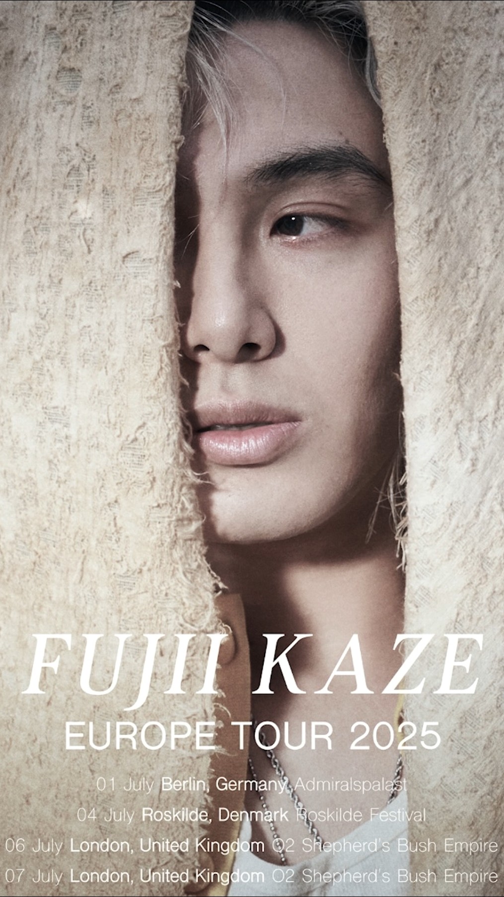 n*e様 藤井風 ヨーロッパツアー2025 B2ポスター FUJII KAZE EUROPE