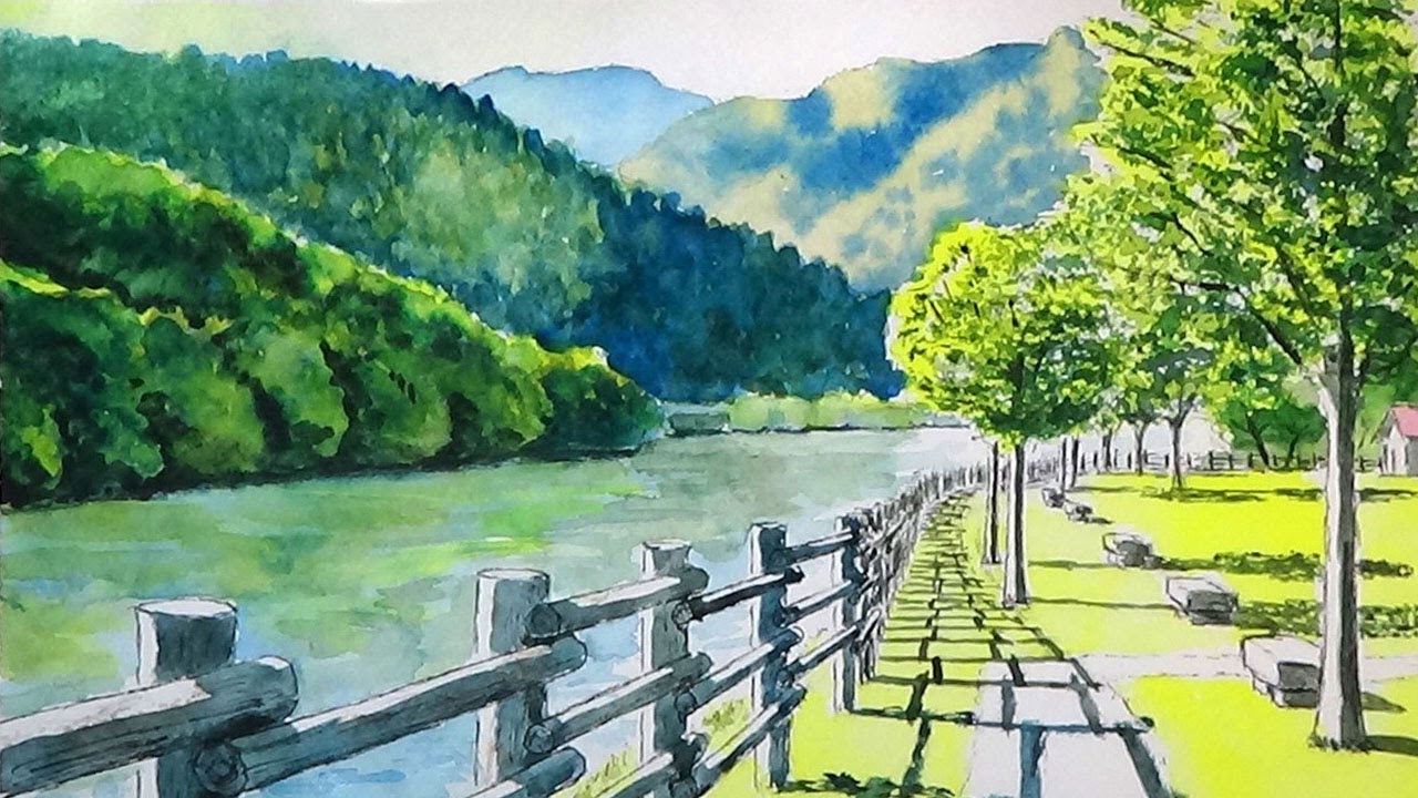 水彩画(風景)№170 水彩画 風景画 Belmont J. G. 野島朱美 on X: