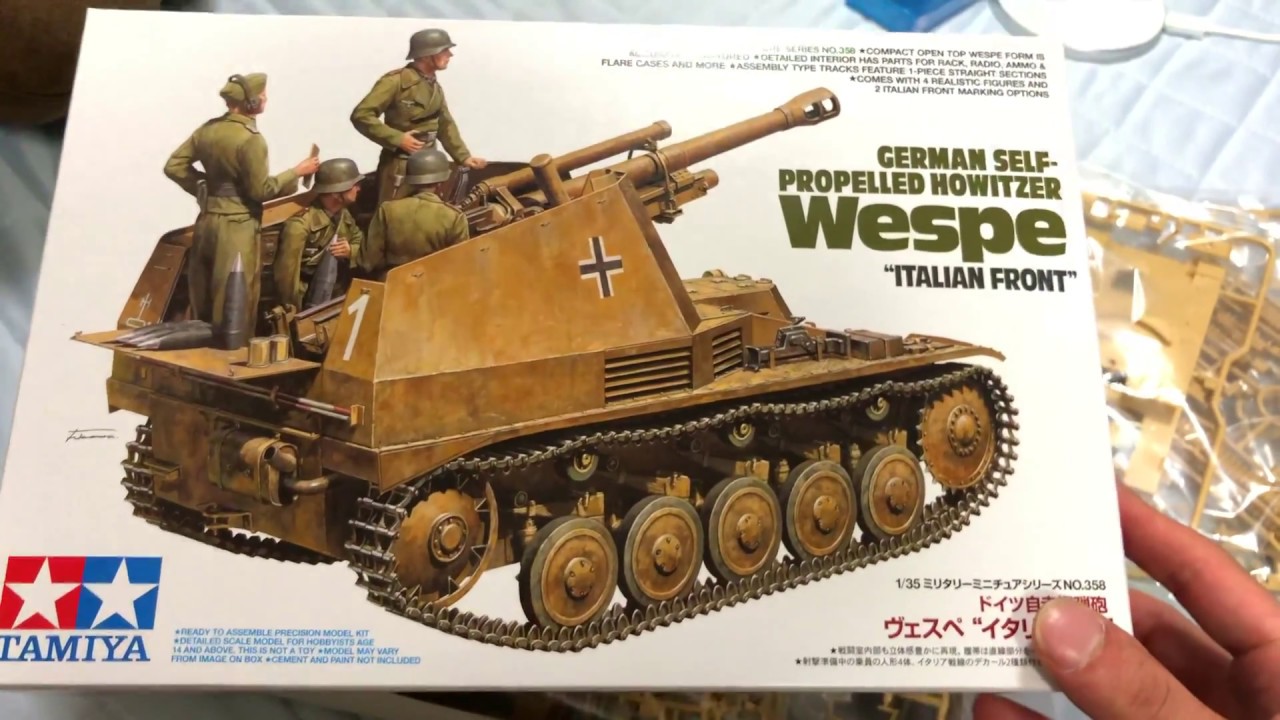1/35 ドイツ自走榴弾砲 ヴェスペ “イタリア戦線”（開封） - YouTube