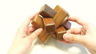 木製立体パズル 組木 6本組（ササキ工芸）の外し方・組み立て方 - YouTube