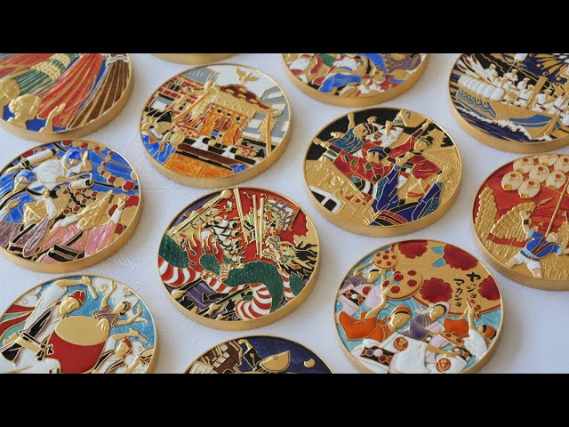 造幣局の金属工芸品「七宝章牌」 - YouTube