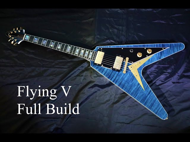 Flying V type blue Spirit -Ao- Full build by NAKAGAWA GUITARS